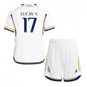 Real Madrid Lucas Vazquez #17 Hemmakläder Barn 2023-24 Kortärmad (+ Korta byxor)
